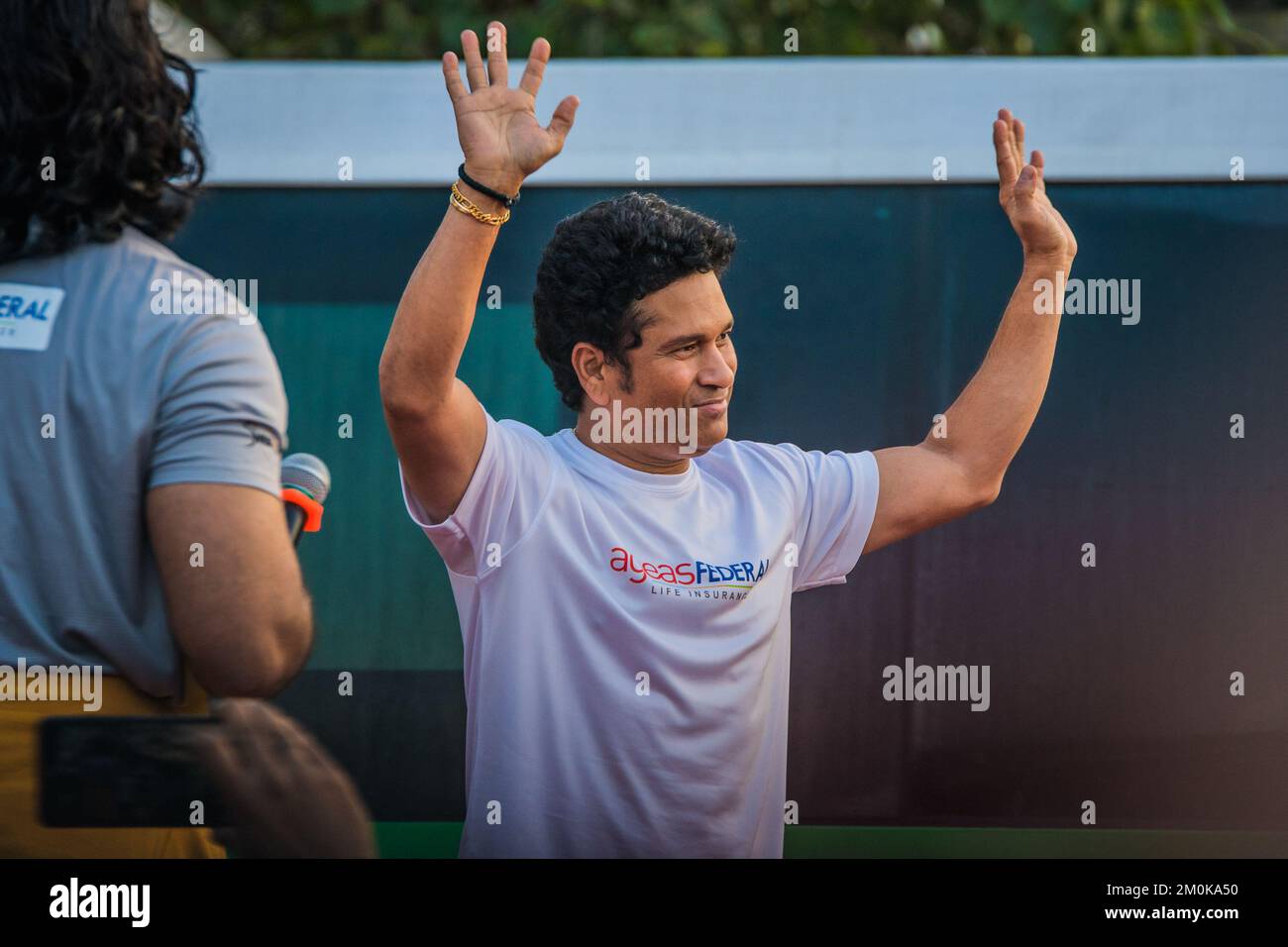 Cricketspieler Sachin Tendulkar am 4 2022 . dezember zur Inaguration eines Marathon-Events in Kochi , Indien . Stockfoto