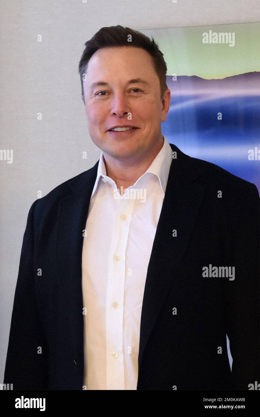 Elon Musk, der reichste Mann der Welt und CEO von Tesla, SpaceX und Twitter. Moschus ist außerdem Gründer der Boring Company und Mitbegründer von Neuralink, OpenAI und der Online-Bank x.com, die mit Confinity zu PayPal fusionierte. Stockfoto