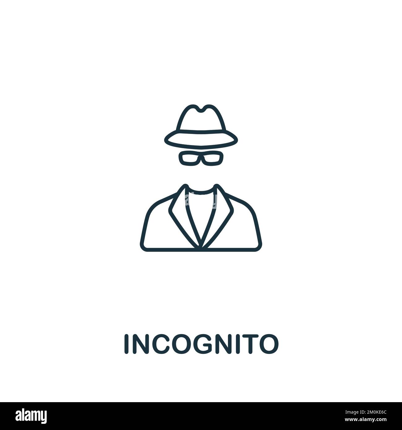 Inkognito-Symbol. Monochrom Simple Cyber Security-Symbol für Vorlagen, Webdesign und Infografiken Stock Vektor