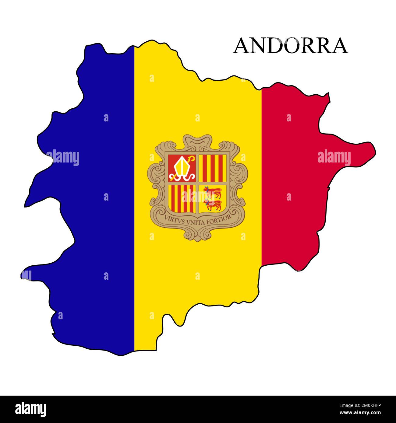 Darstellung des Andorra-Kartenvektors. Weltwirtschaft. Berühmtes Land. Südeuropa. Europa. Stock Vektor