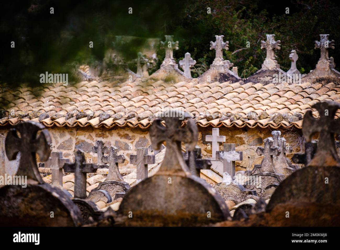 Städtischer Friedhof Andratx, Mallorca, Balearen, Spanien Stockfoto