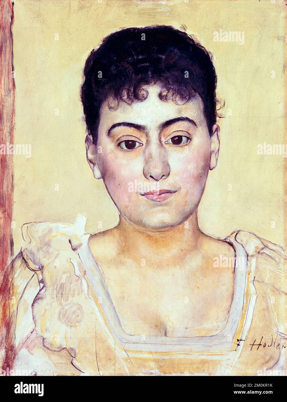 Porträt von Madame de R, gemalt in gemischten Medien auf Holz von Ferdinand Hodler, ca. 1890 Stockfoto