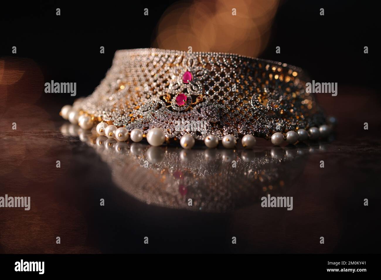 Schöne Hochzeit Schmuck für die schöne Braut Stockfoto