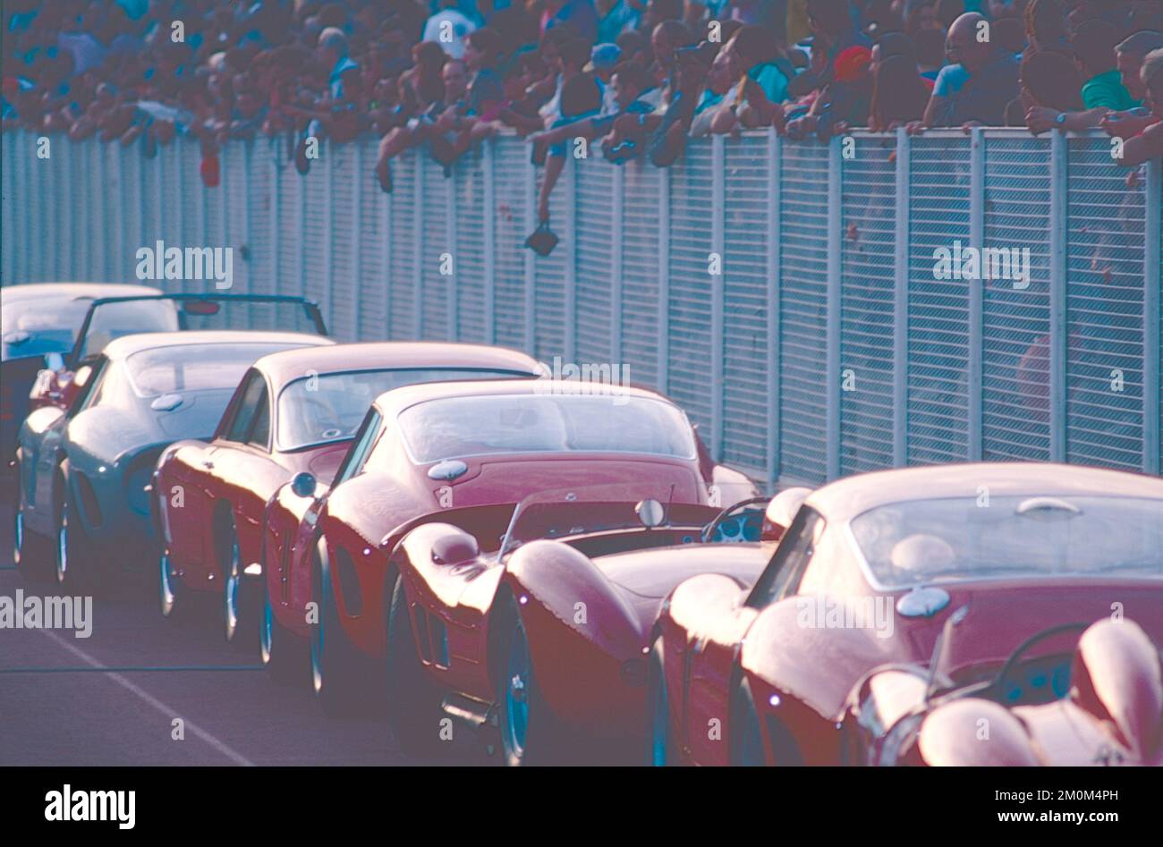 Historische Ferrari Cars Rallye, Rom, Italien 1990er Stockfoto
