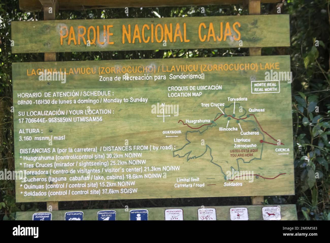 Parque Nacional Cajas, Azuay, Ecuador. Der Nationalpark El Cajas oder Cajas ist ein Nationalpark im Hochland Ecuadors. In der Provinz o Stockfoto