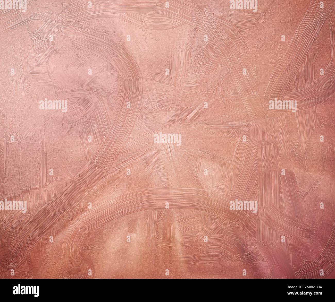 Abstrakte Struktur in staubigem Rosa mit Pinselstrichen Stockfoto