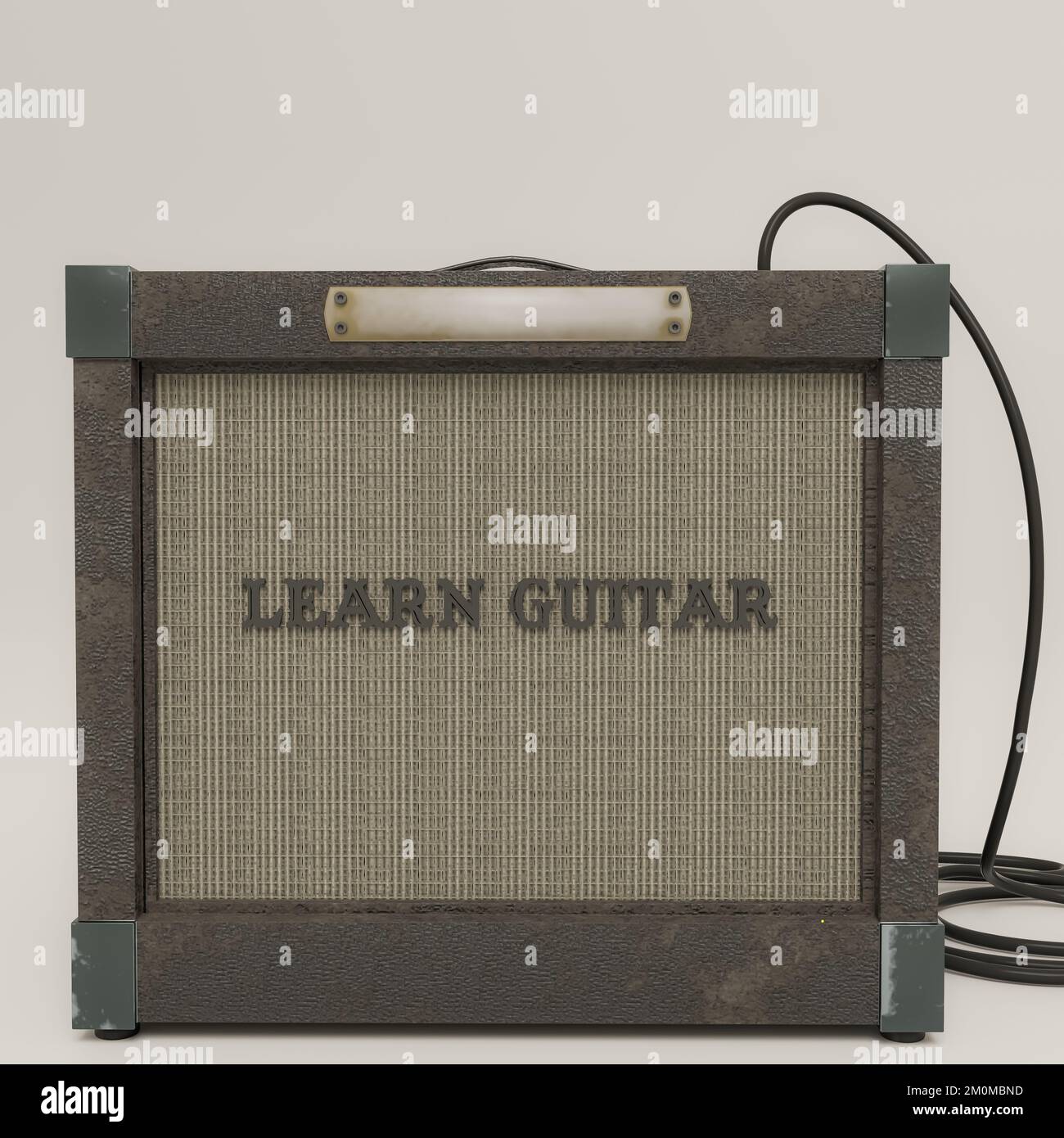 Gitarrenverstärker isoliert auf weißem Hintergrund, 3D-Abbildung Stockfoto