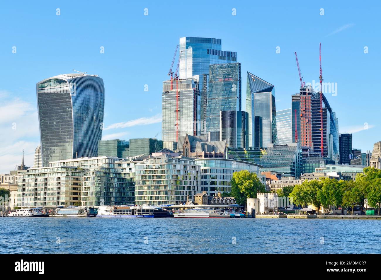 City of London Skyline, The Square Mile, Großbritannien. Einschließlich des Leadenhall-Gebäudes, des Walkie Talkie-Gebäudes und des Scapel Stockfoto