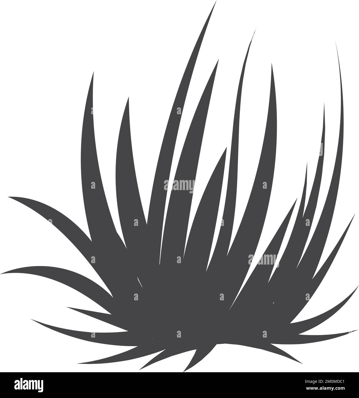 Lange Grasklingen, schwarze Silhouette. Pflanze wächst Stock Vektor