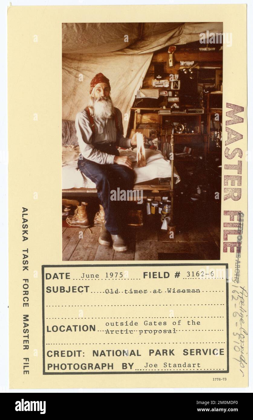 Der alte Mann in Wiseman. Alaska Task Force Fotos Stockfoto