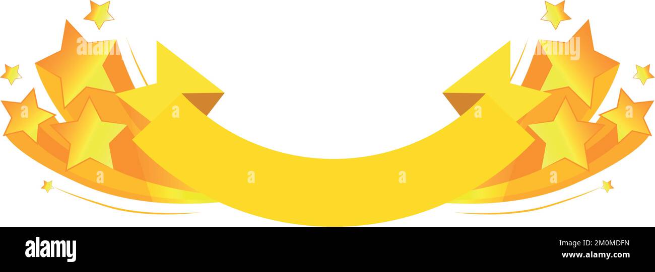 Ein goldenes Band mit Sternenbruch. Preisschild. Siegeszeichen Stock Vektor