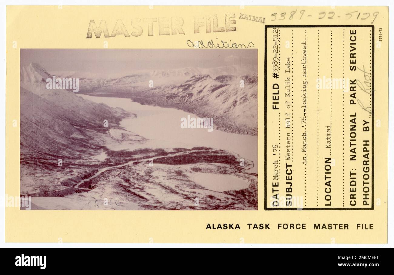 Westliche Hälfte des Kulik Lake im März '76 nach Nordwesten. Alaska Task Force Fotos Stockfoto