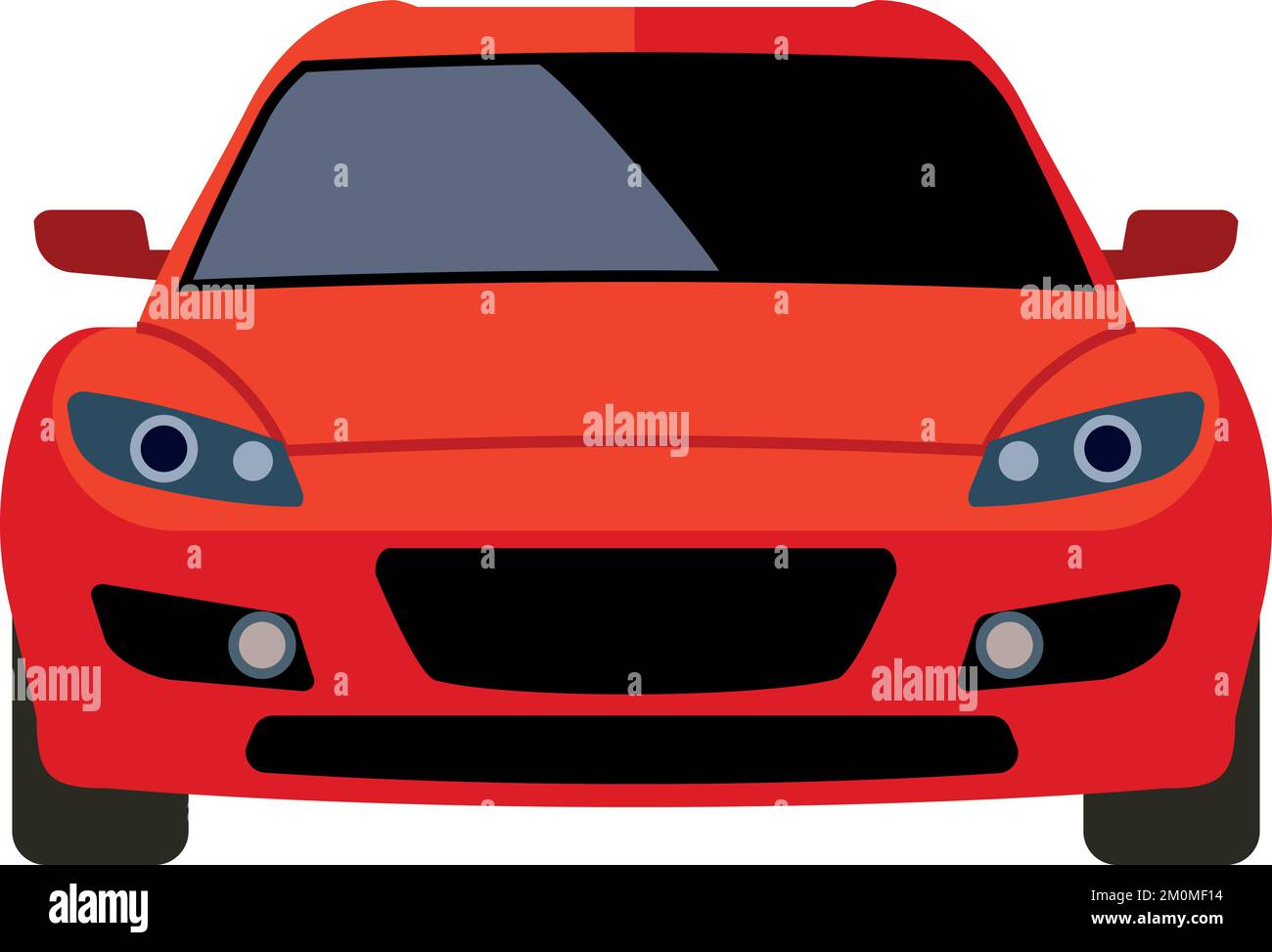 Roter Sportwagen, Frontansicht. Cartoon Auto-Symbol Stock Vektor