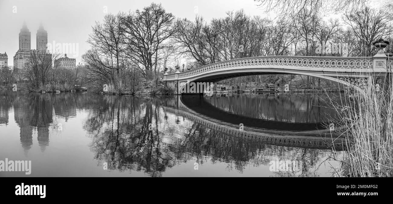 Bogen Sie-Brücke, Central Park, New York City Stockfoto