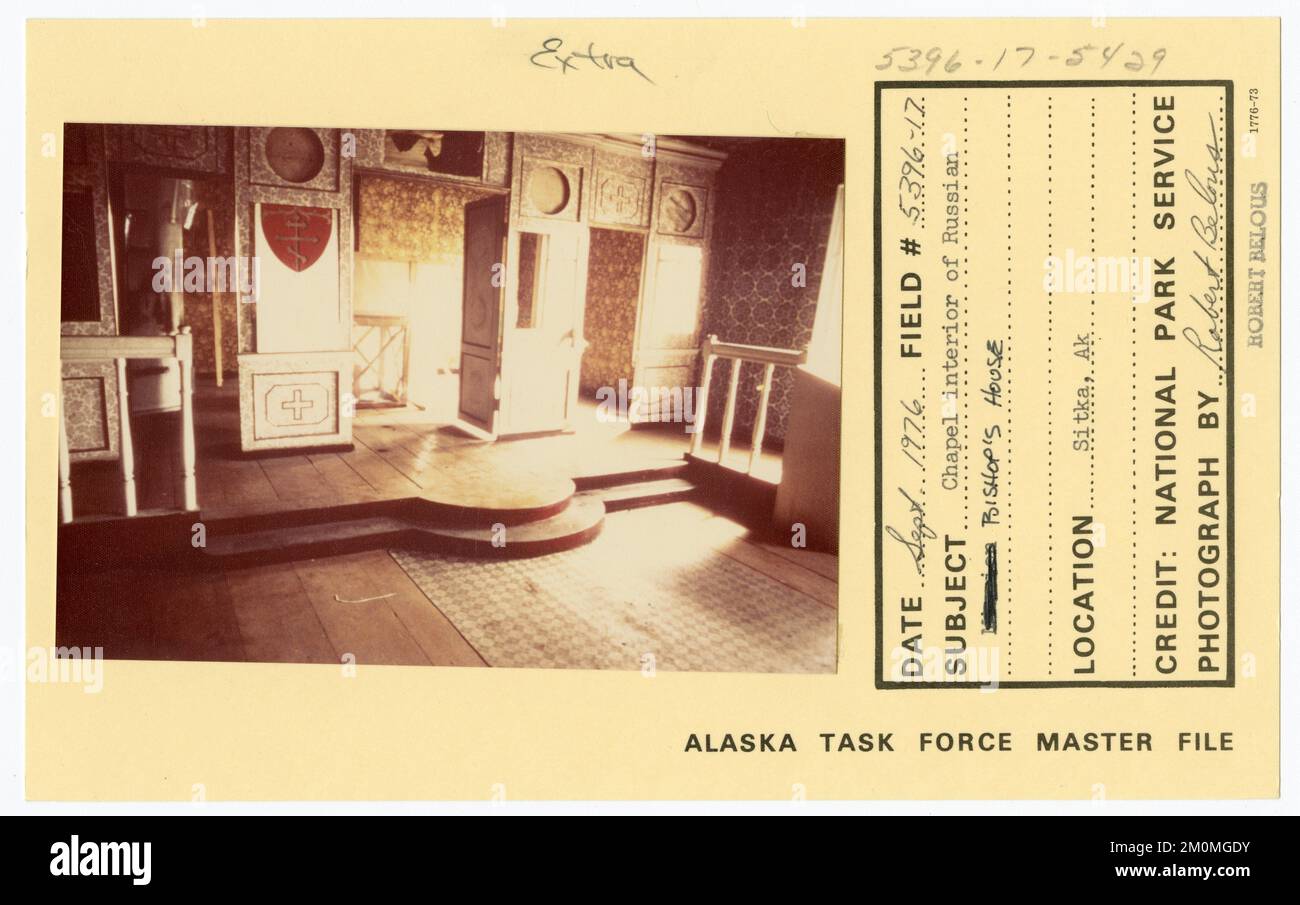 Kapelle im Haus des russischen Bischofs. Alaska Task Force Fotos Stockfoto