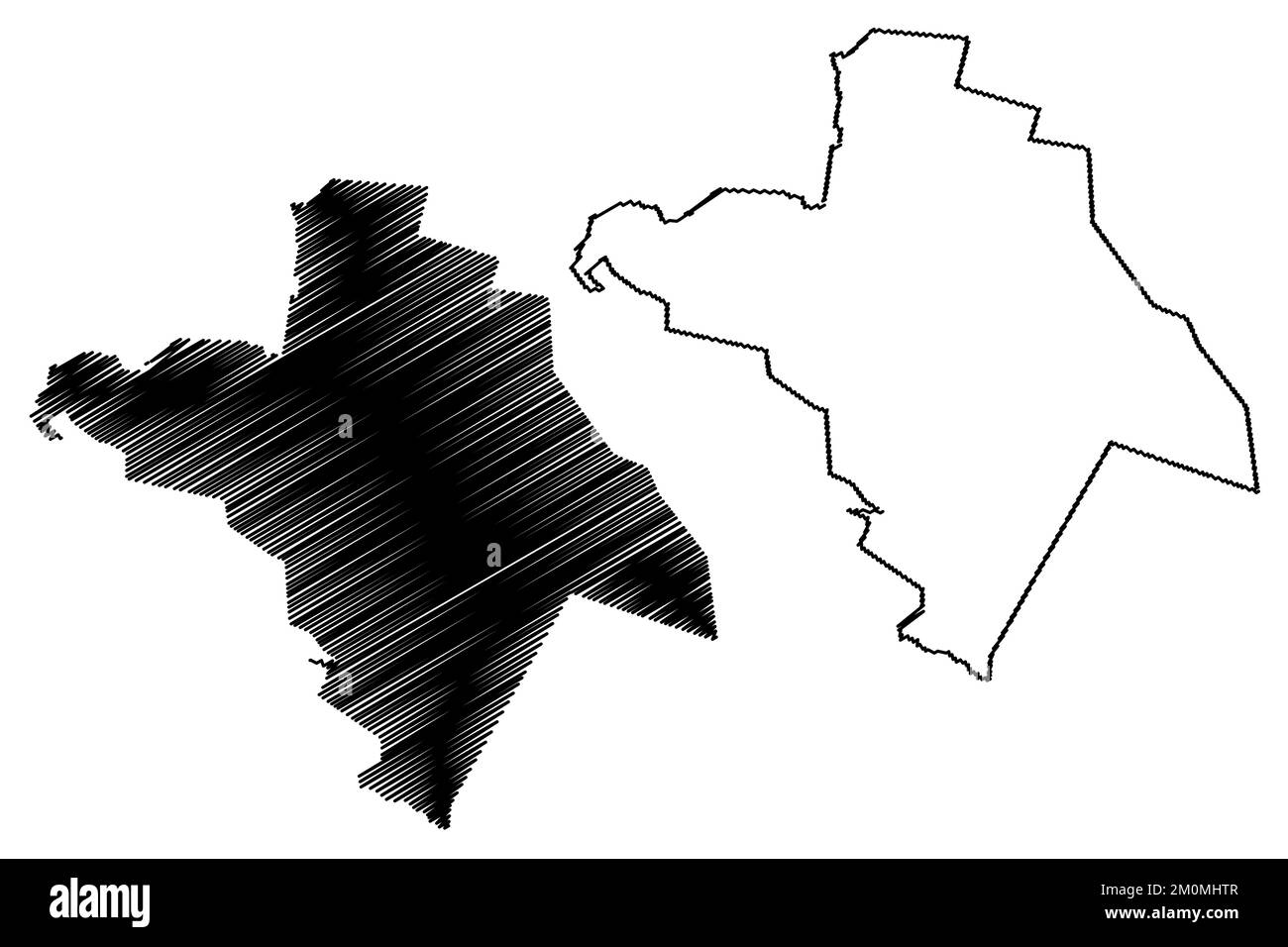 Viesca Municipality (Free and Sovereign State of Coahuila de Zaragoza, Mexico, United Mexican States) Kartenvektordarstellung, Scribble Sketch Viesca Stock Vektor