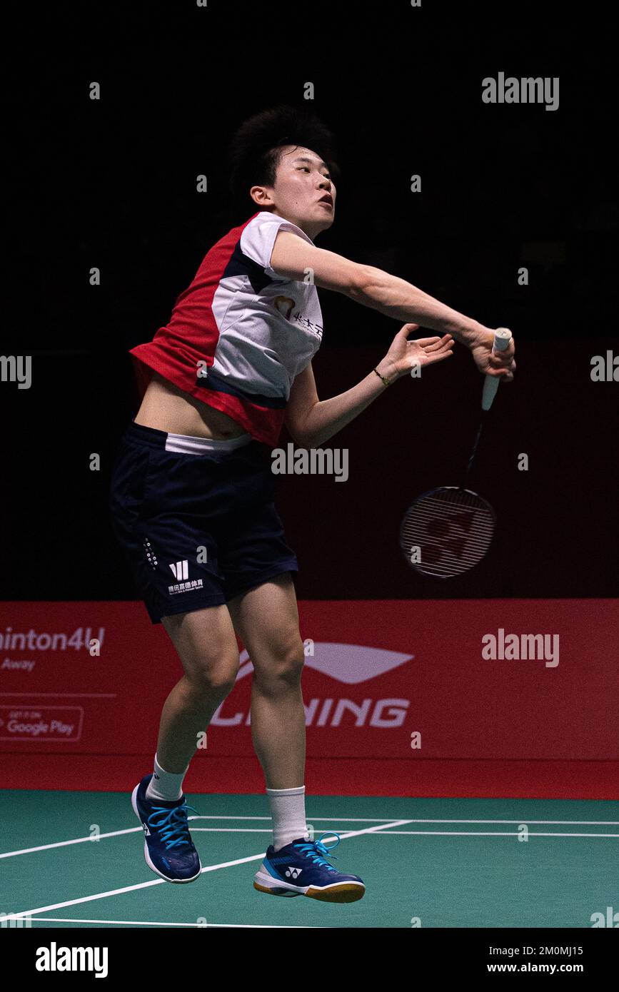 Bangkok, Thailand. 07.. Dezember 2022. Zhang Shu Xian in Aktion während des Doppel-Badminton der Frauen im Finale der HSBC BTW World Tour 2022 im Nimibutr-Stadion in Bangkok. Das Ergebnis: Chen Qing Chen und Jia Yi Fan gewinnen Zhang Shu Xian und Zheng Yu 2-1 (21-18, 17-21, 21-14) Guthaben: SOPA Images Limited/Alamy Live News Stockfoto