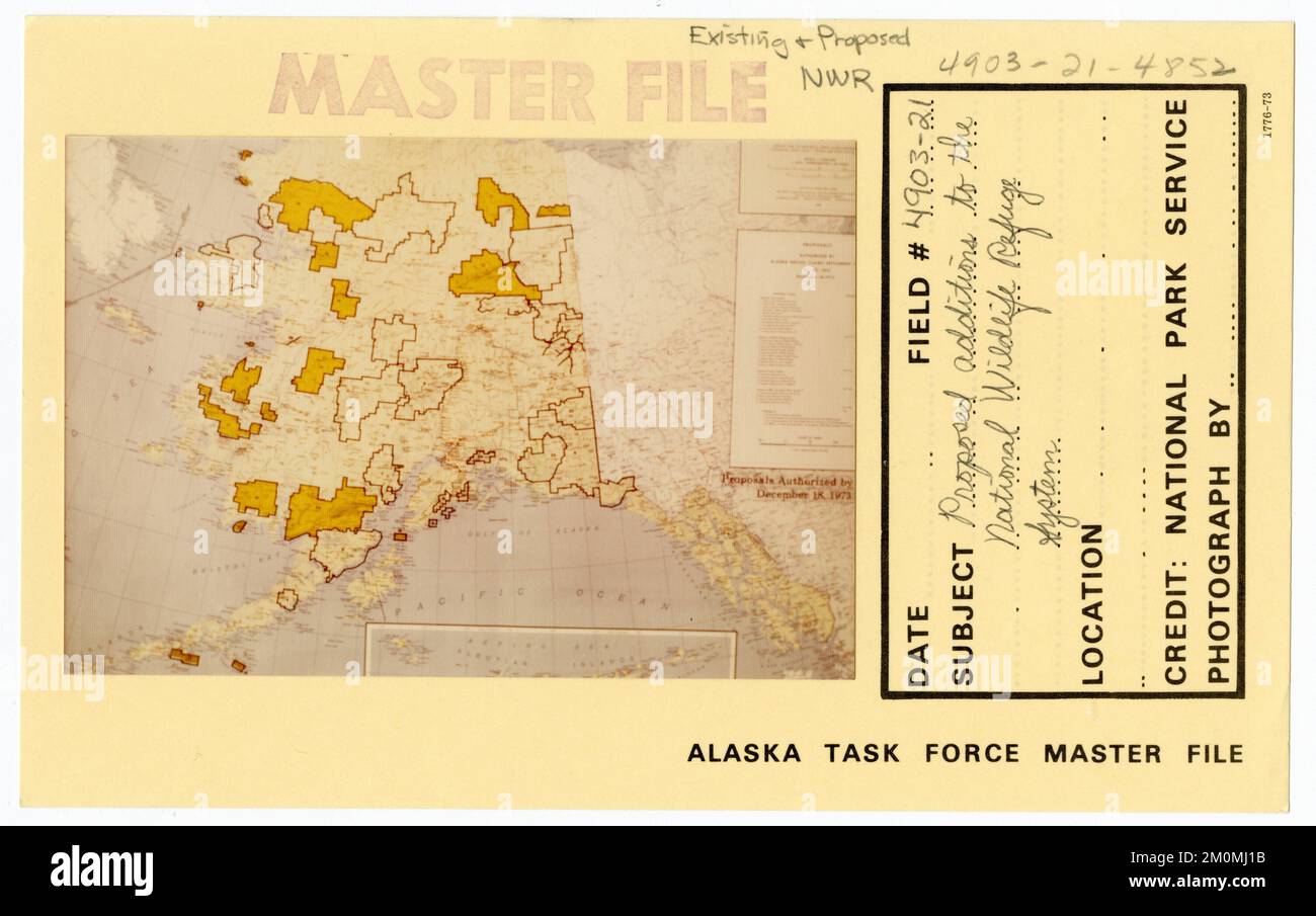 Vorgeschlagene Erweiterung des National Wildlife Refuge System. Alaska Task Force Fotos Stockfoto