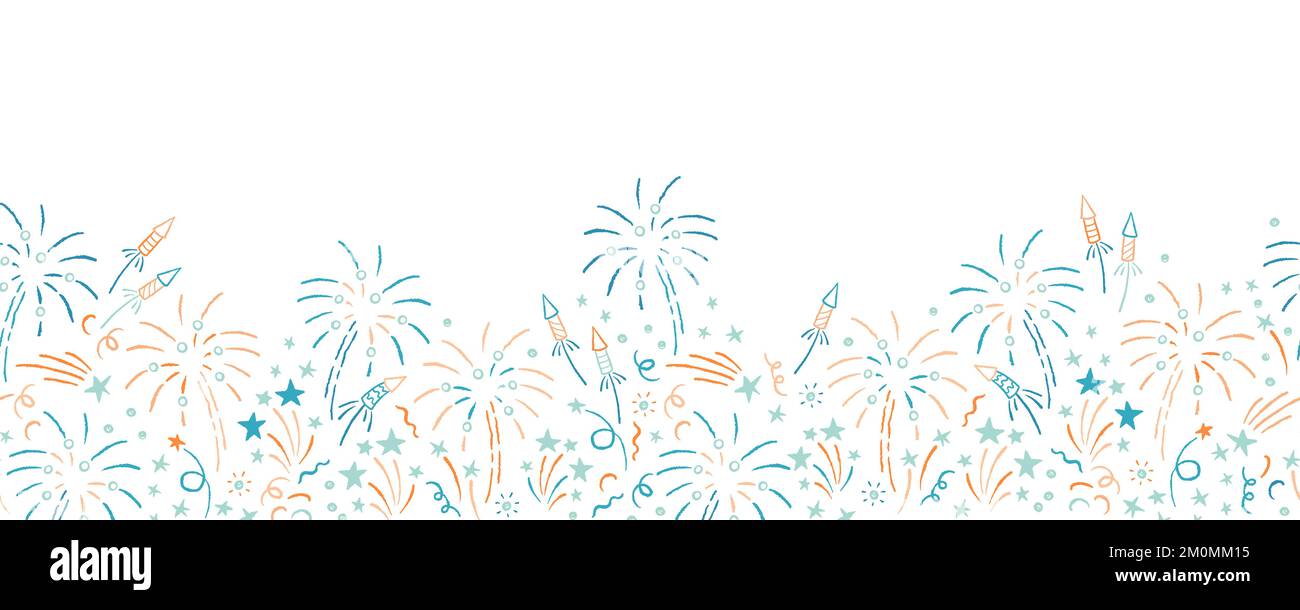 Wunderschönes, handgezeichnetes Partymuster, ideal für Silvester, Banner, Textilien, Banner, Tapeten, Umhüllung - Vektordesign Stock Vektor