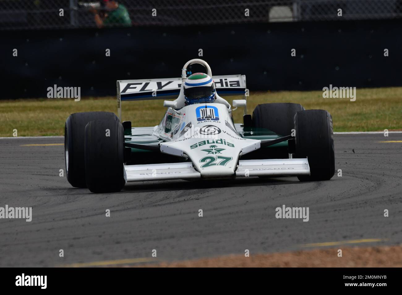 Mark Hazell, Williams FW07B, Frank Williams Memorial Trophy for Masters Racing Legends, zwei zwanzig-Minuten-Rennen über das Wochenende in den 1970er und 1980er Jahren Stockfoto