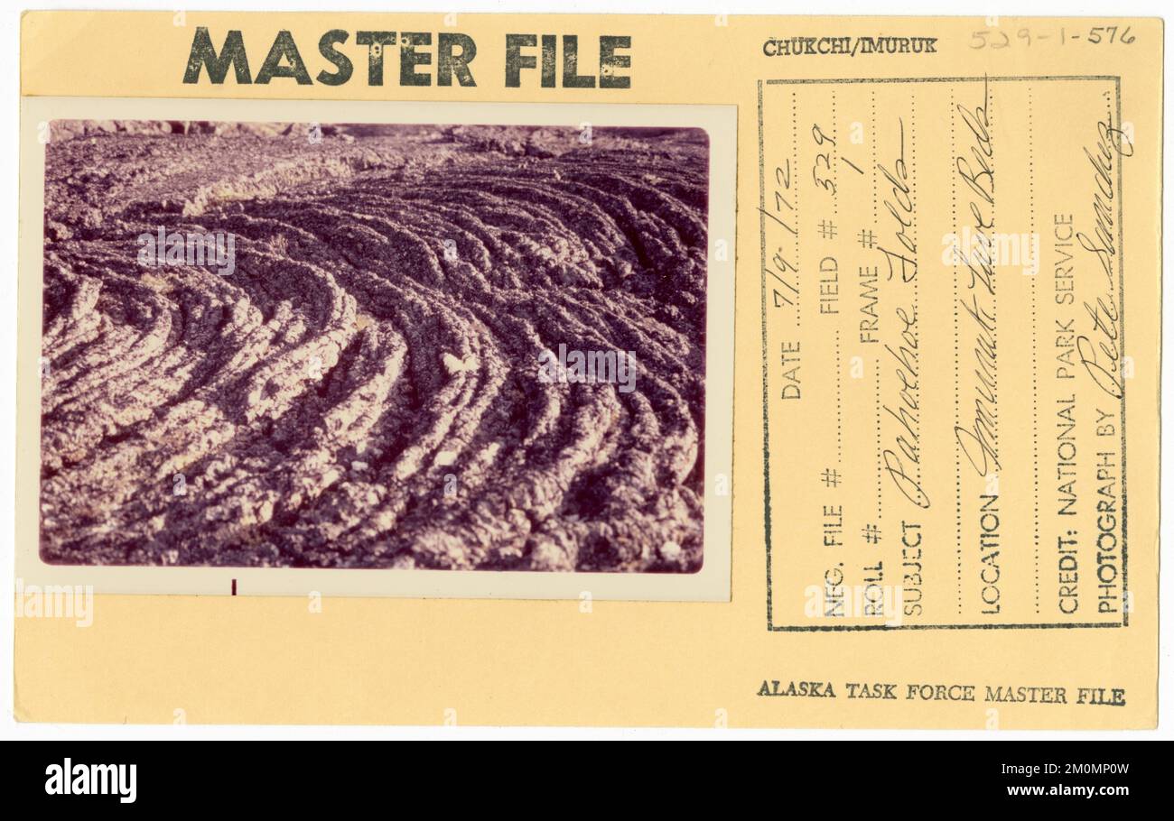Pahoehoe Lässt Sich Zusammenklappen. Alaska Task Force Fotos Stockfoto