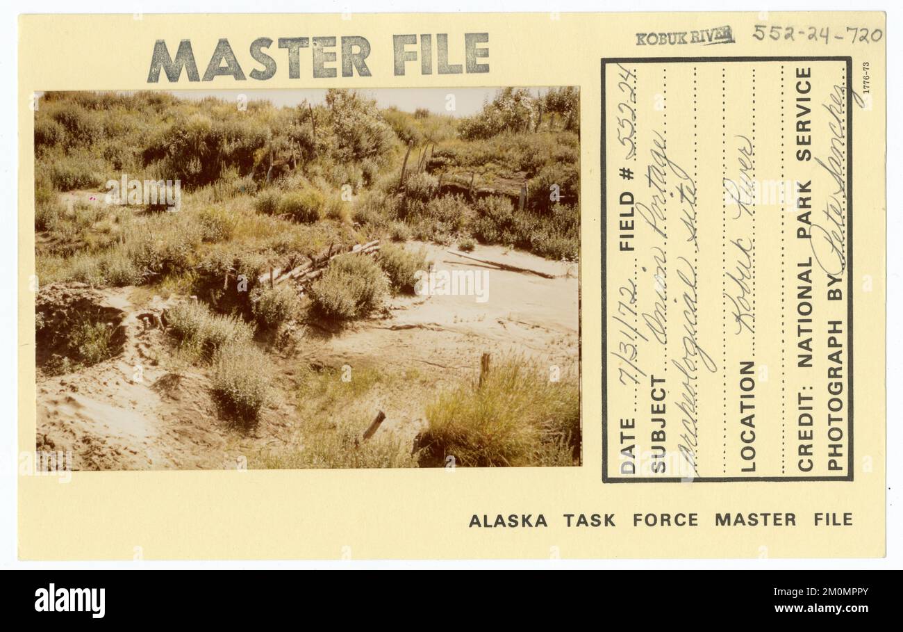 Onion Portage archäologische Stätte. Alaska Task Force Fotos Stockfoto