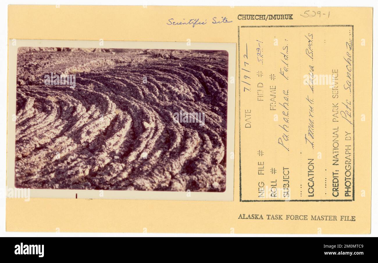 Pahoehoe lässt sich zusammenklappen. Alaska Task Force Fotos Stockfoto