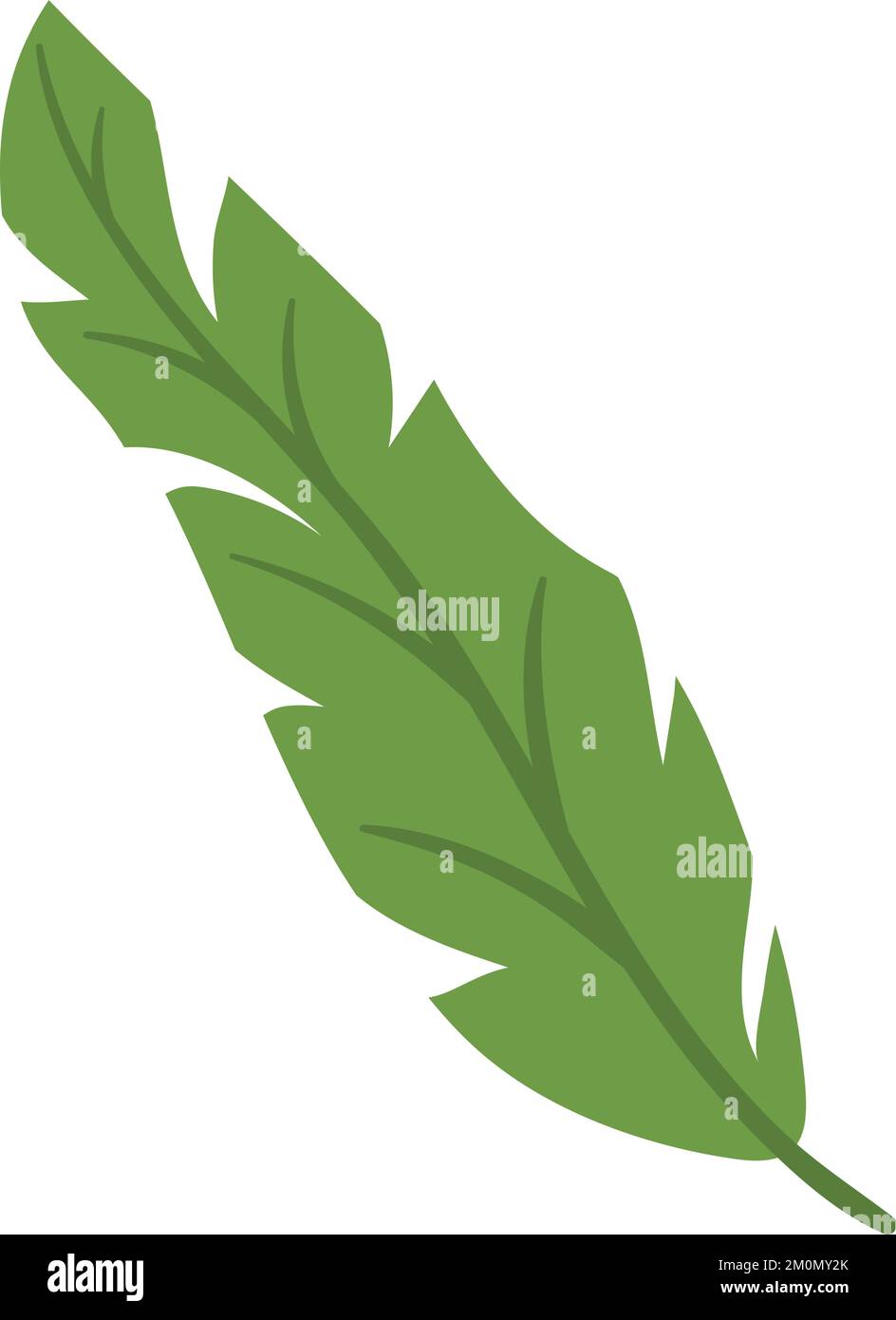 Grünes Blatt. Symbol für frisches Laub. Baumzeichen Stock Vektor