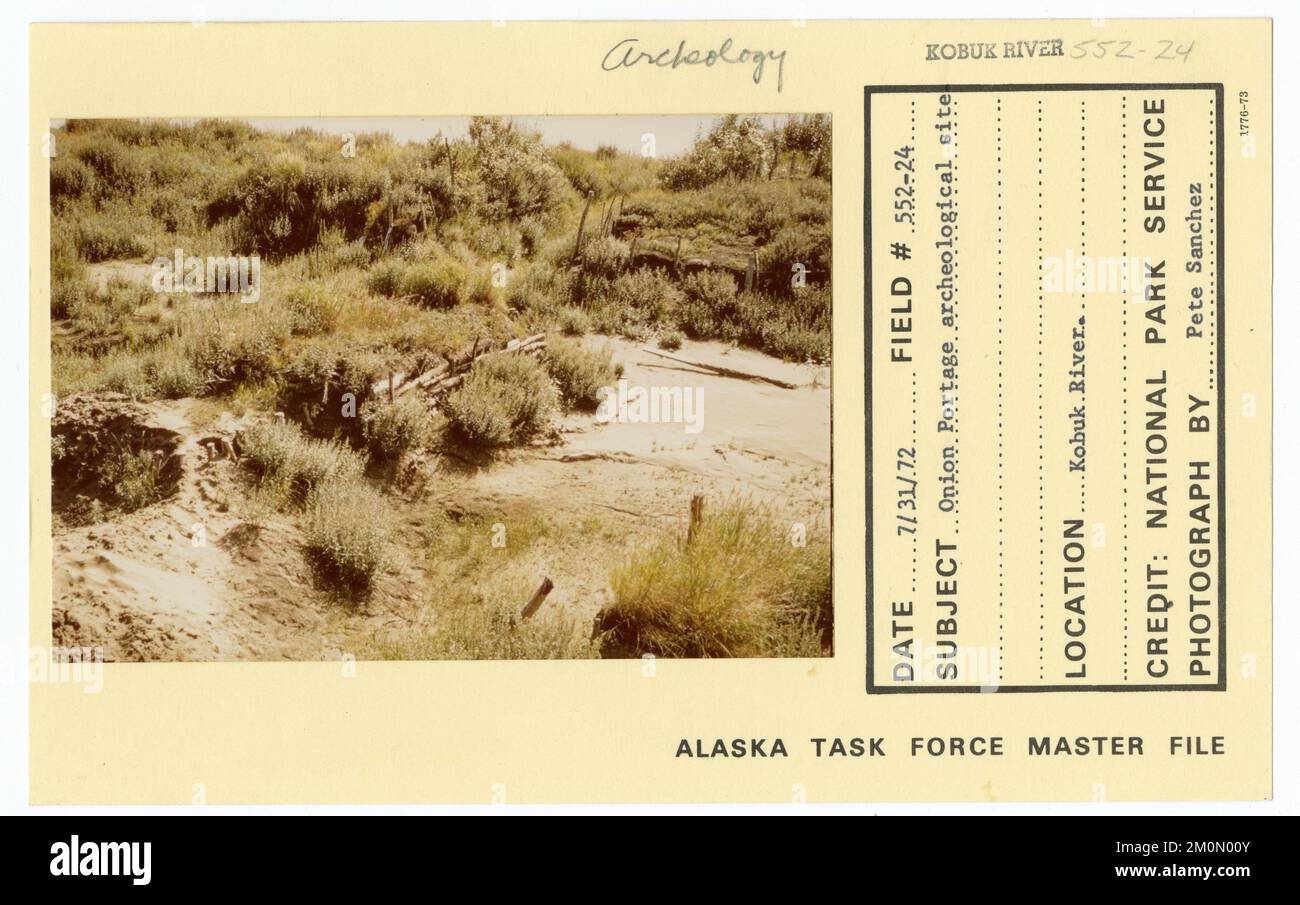 Onion Portage archäologische Stätte. Alaska Task Force Fotos Stockfoto