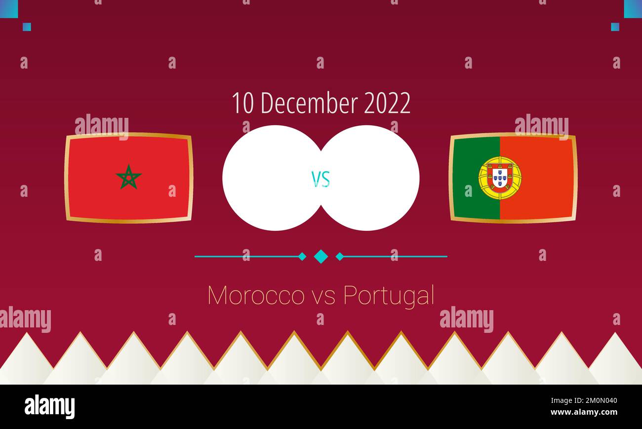 Fußballspiel Marokko gegen Portugal im Viertelfinale, internationaler