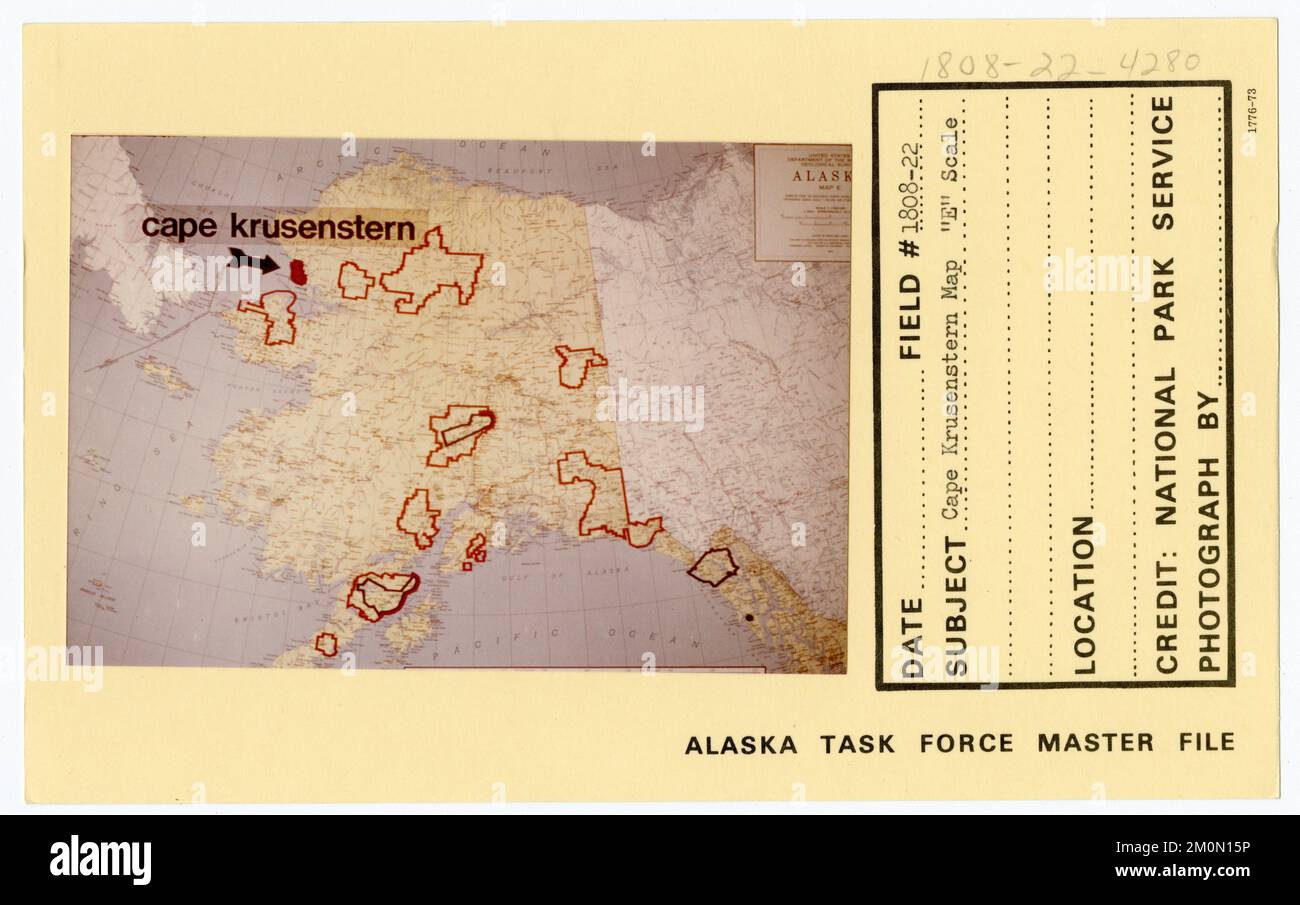 Cape Krusenstern Karte „E“ Skala. Alaska Task Force Fotos Stockfoto