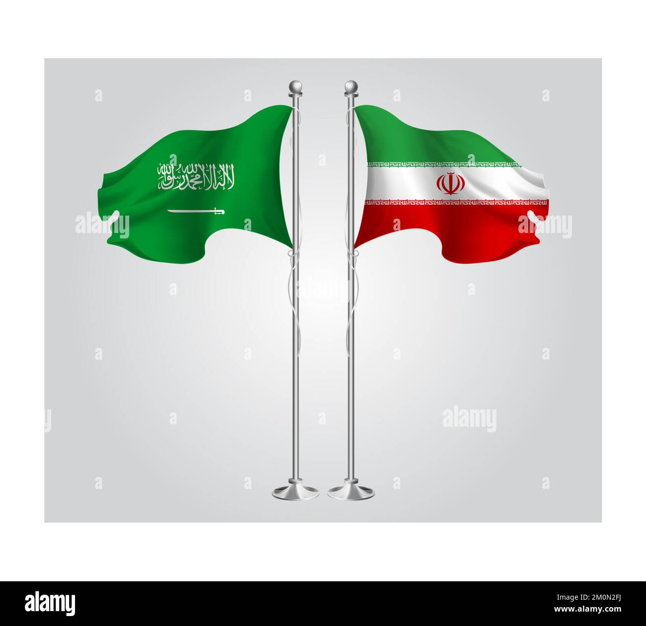 Saudi-Arabische Nationalflagge für Freundschaft, Zusammenarbeit und Geschäftsabschlüsse Stockfoto