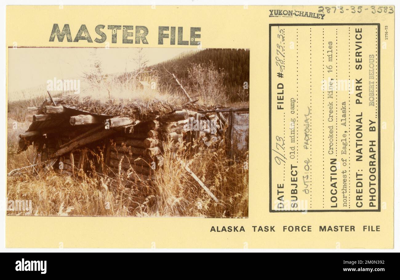 Altes Minenlager außerhalb des Vorschlags. Alaska Task Force Fotos Stockfoto
