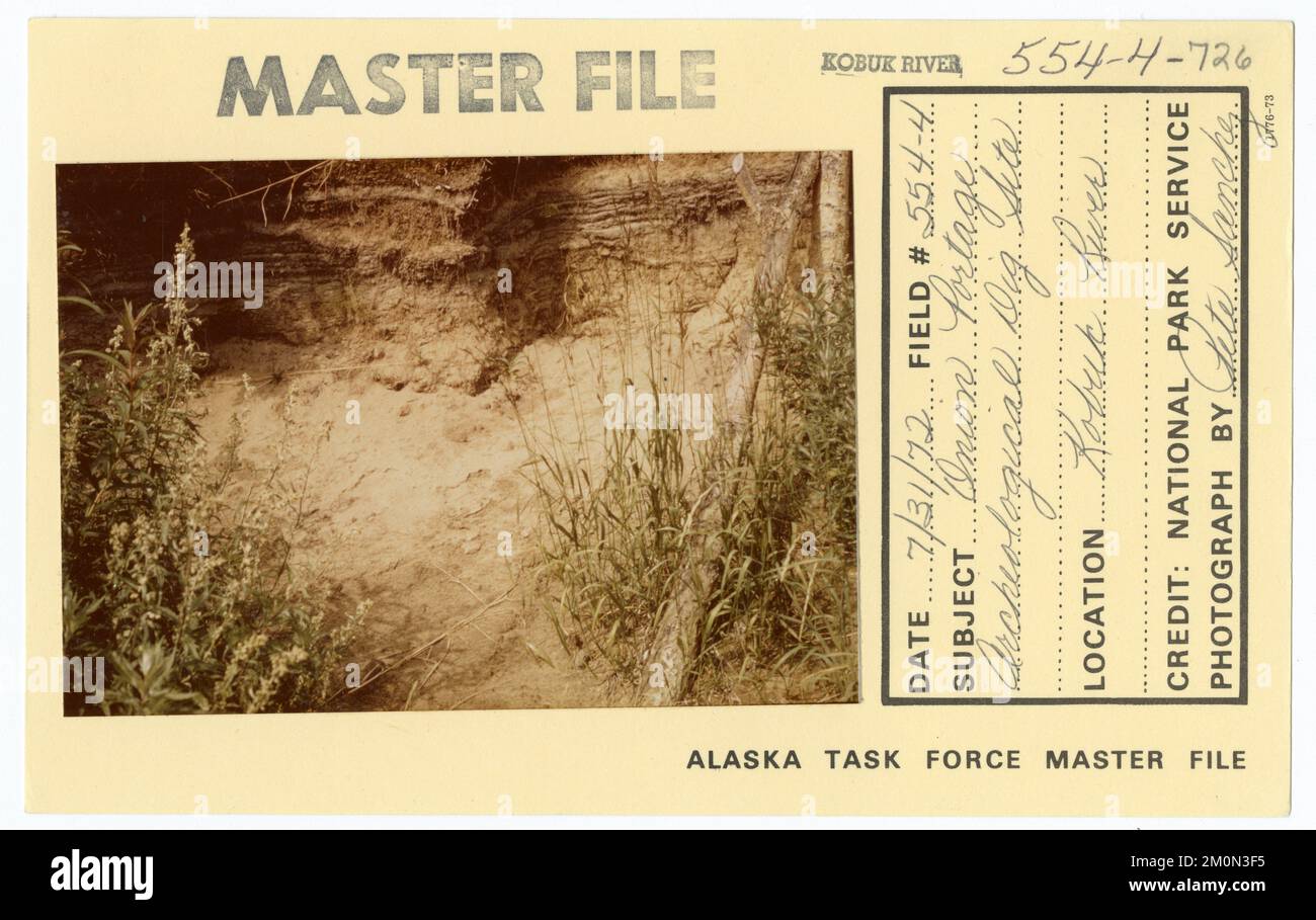 Onion Portage archäologische Stätte. Alaska Task Force Fotos Stockfoto