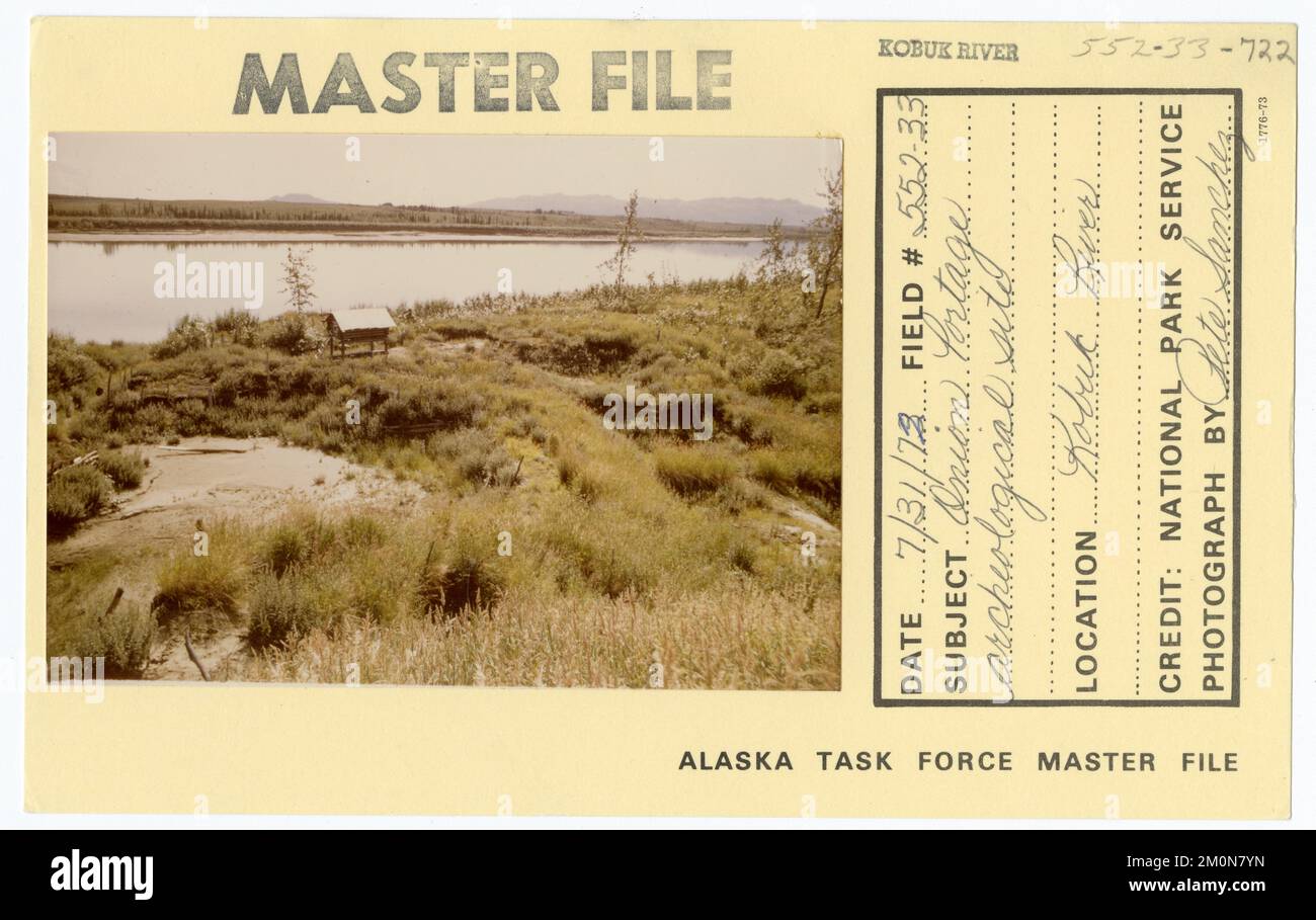 Onion Portage archäologische Stätte. Alaska Task Force Fotos Stockfoto