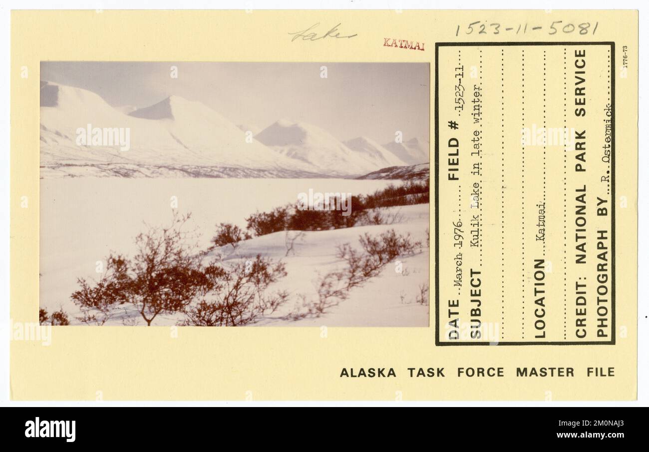 Kulik Lake im Spätwinter. Alaska Task Force Fotos Stockfoto