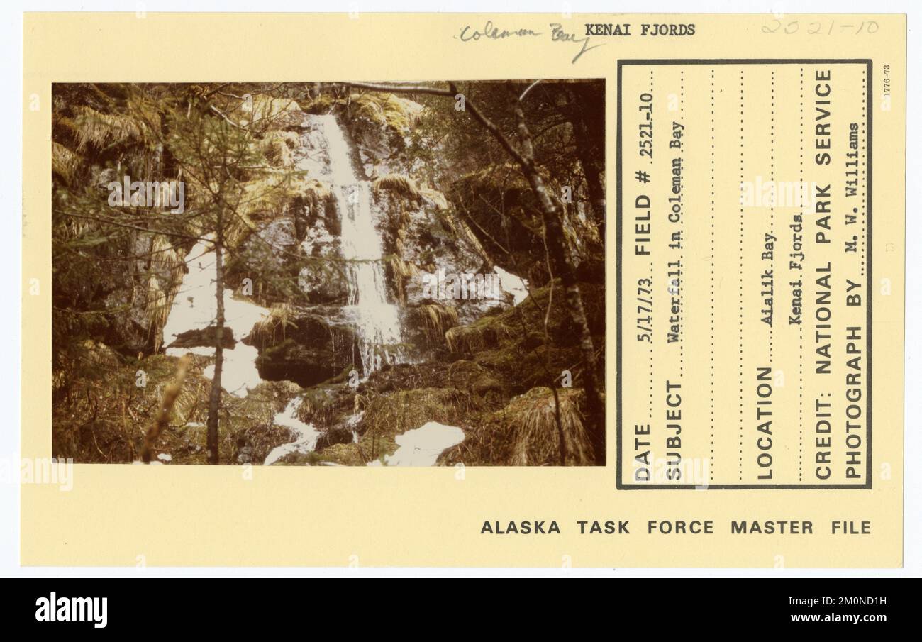 Wasserfall in Coleman Bay. Alaska Task Force Fotos Stockfoto