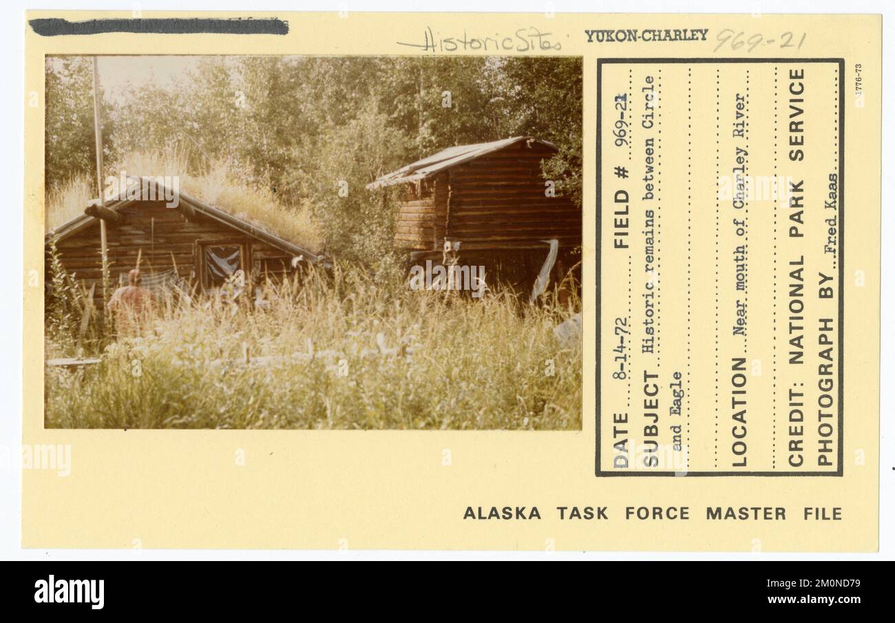 Historische Überreste zwischen Circle und Eagle. Alaska Task Force Fotos Stockfoto
