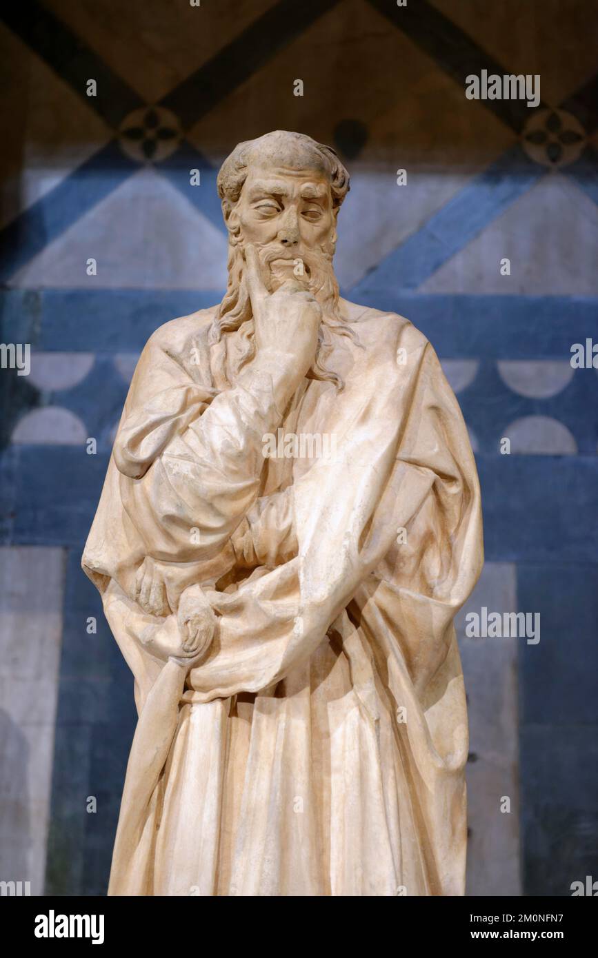 Profeta Barbuto, Profeta Pensiero von Donatello, Baptisterium von San Giovanni, Florenz, Toskana, Italien, Europa Stockfoto