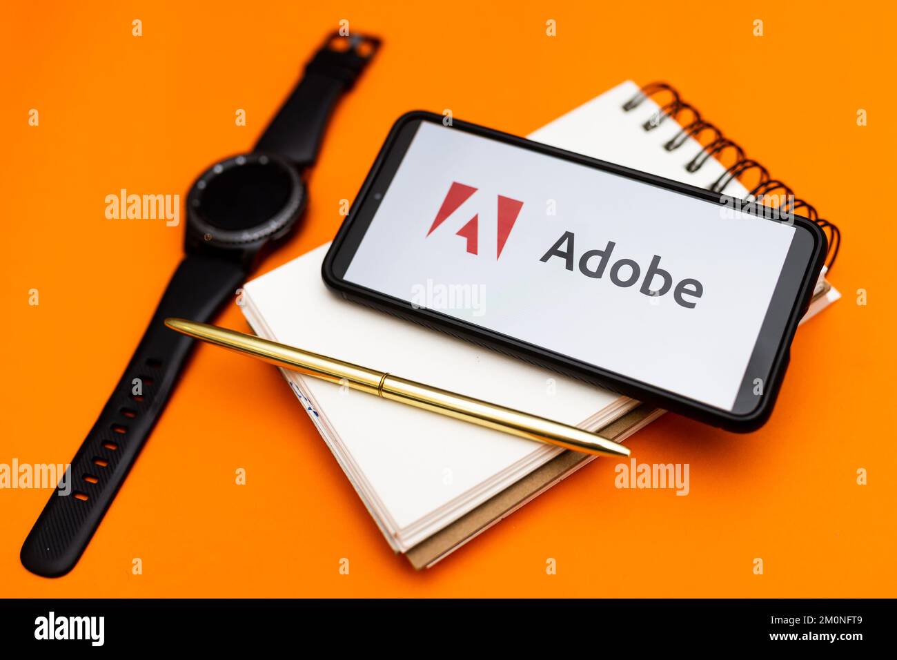 Polen. 7.. Dezember 2022. In dieser Abbildung wird ein Adobe-Logo auf einem Smartphone angezeigt. (Kreditbild: © Mateusz Slodkowski/SOPA Images via ZUMA Press Wire) Stockfoto