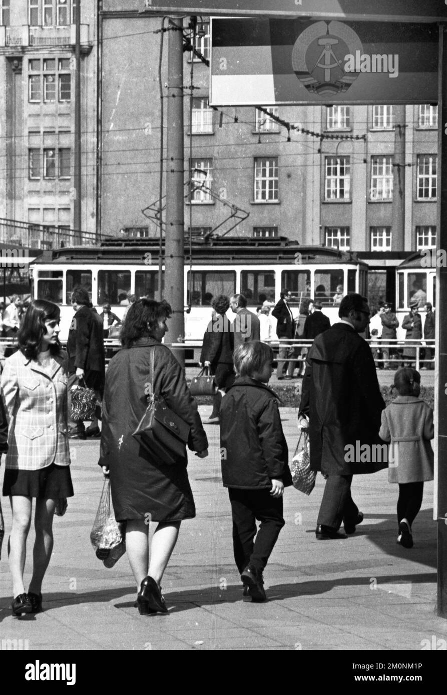 Leben und Alltag in der DDR ab 1,4. Zu 10,4.1974. Stadtszenen Leipzig Stockfoto