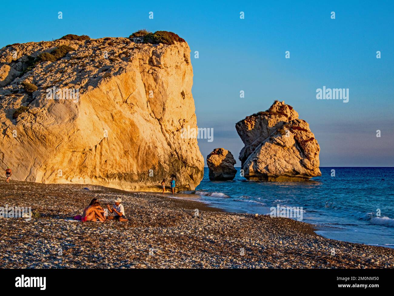 Petra tou Romiou {Aphrodites Rock} Zypern. Stockfoto