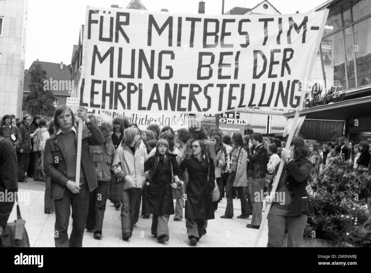 Die Schuelermitverantwortung (SMV) hat sich am 1. Juli 1974 mit einem Kongress und anschließendem Dämonstr für die Mitbestimmung von Studierenden und Auszubildenden eingesetzt Stockfoto