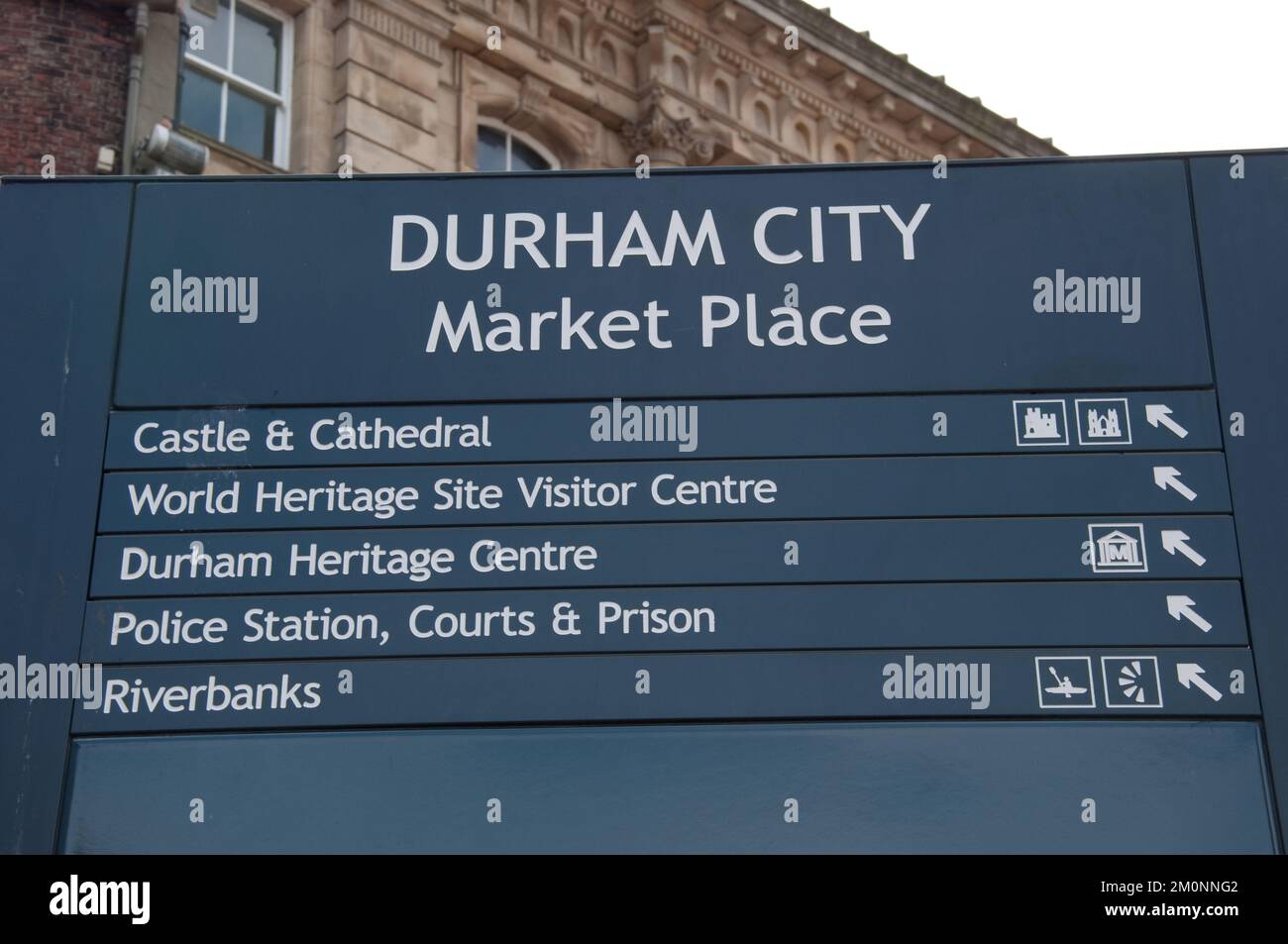 Schild, Durham, Co Durham, Tyne und Wear, Großbritannien Stockfoto
