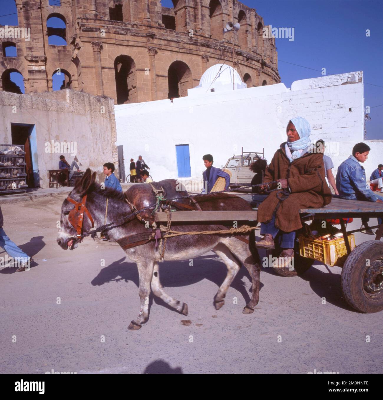 Die drittgrößte Stadt Tunesiens ist Sousse, hier am 25,2.1995, und zu dieser Zeit ein beliebtes Urlaubsziel. El Djem, tun, Tunesien, Afrika Stockfoto