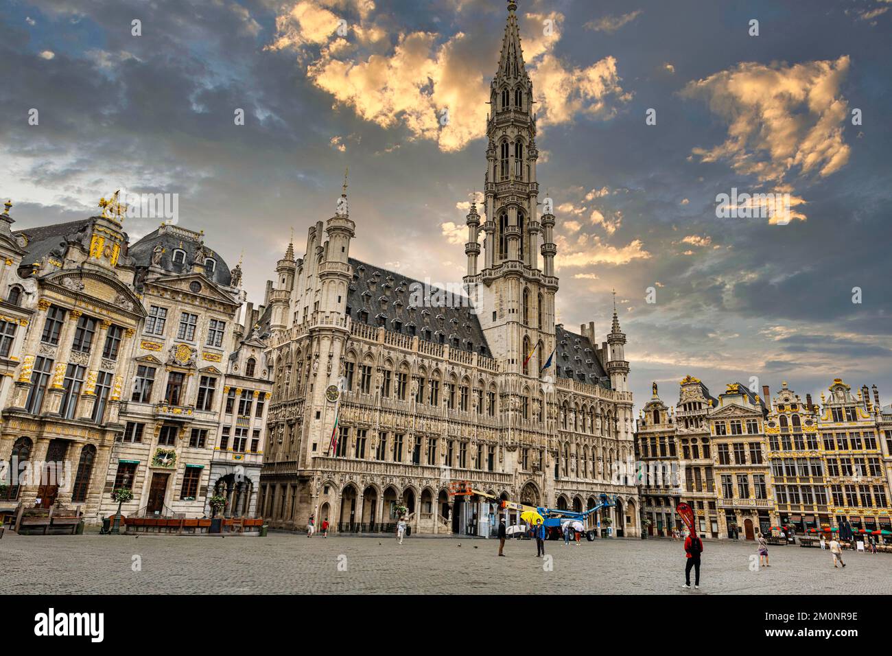 Brüsseler Rathaus, UNESCO-Weltkulturerbe Grand Place der zentrale Platz von Brüssel, Belgien, Europa Stockfoto