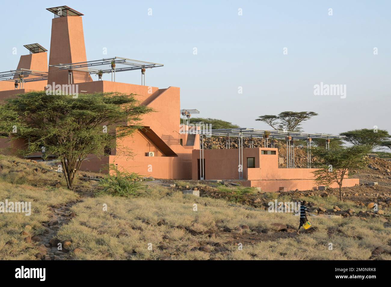 KENIA, Turkana, IT Campus of Loropio, Initiative Learning Lions, digitale Bildung für abgelegene afrika initiiert von Prinz Ludwig von Bayern, Architekt des Campus: Francis Kéré Stockfoto
