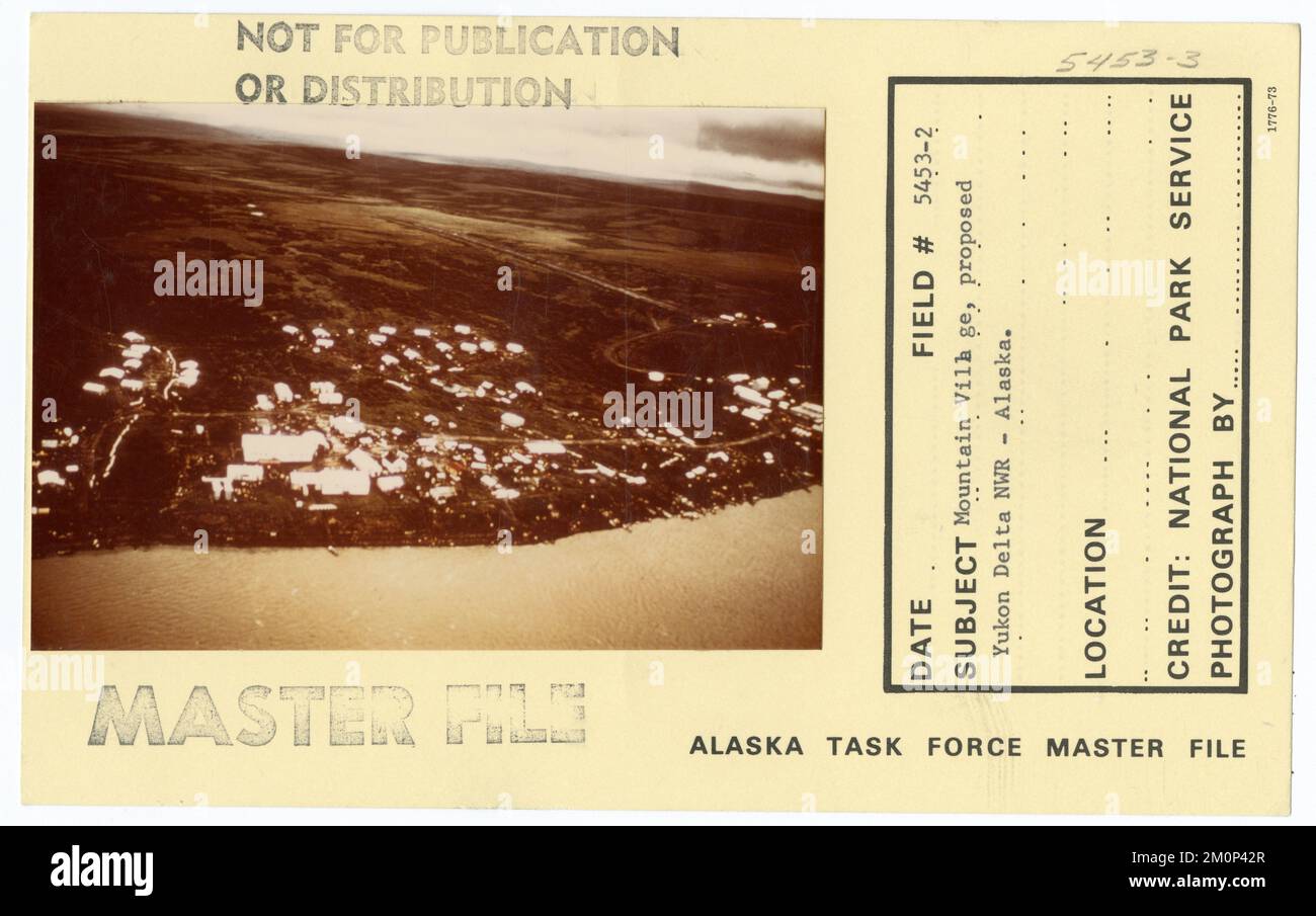 Mountain Village, vorgeschlagenes Yukon Delta NWR - Alaska. Alaska Task Force Fotos Stockfoto