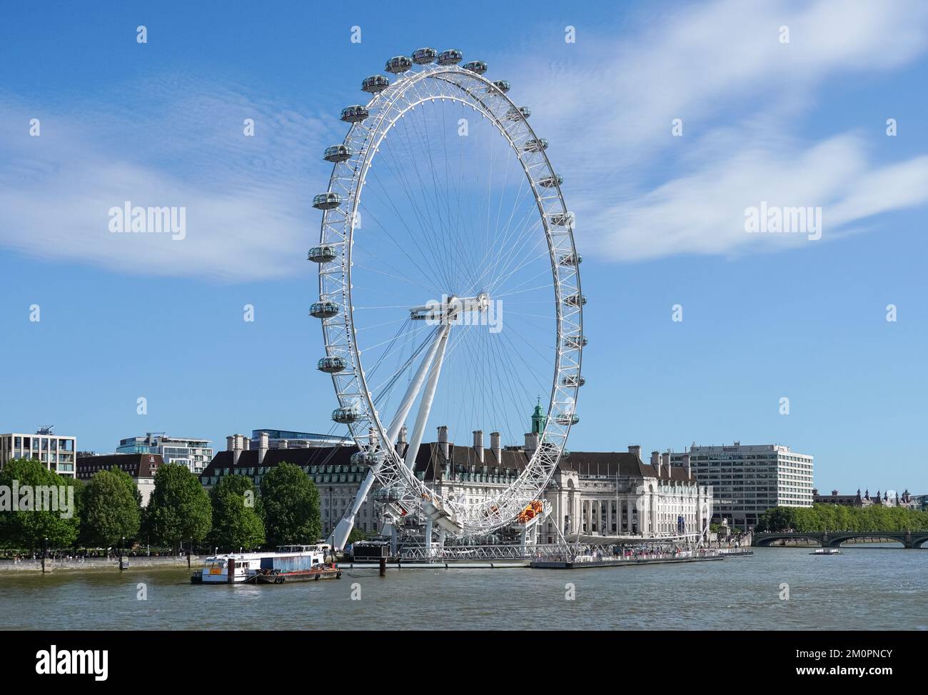 London Eye Riesenrad in London, England Großbritannien Stockfoto