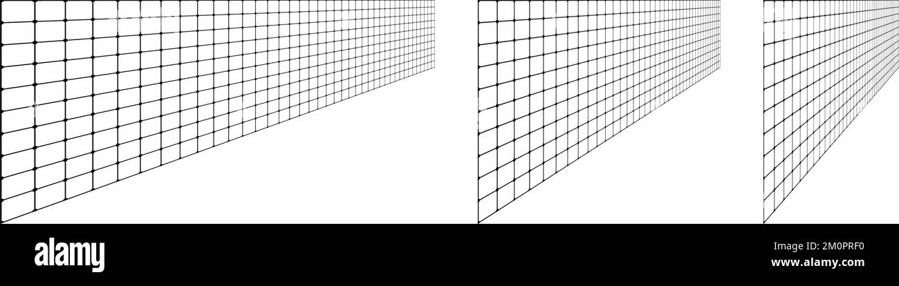 Flache Rasteroberfläche. Rechteckige vertikale Ebene in unterschiedlicher Perspektive. Design-Elemente-Kollektion mit verschiedenen Winkeln. Vektor Stock Vektor